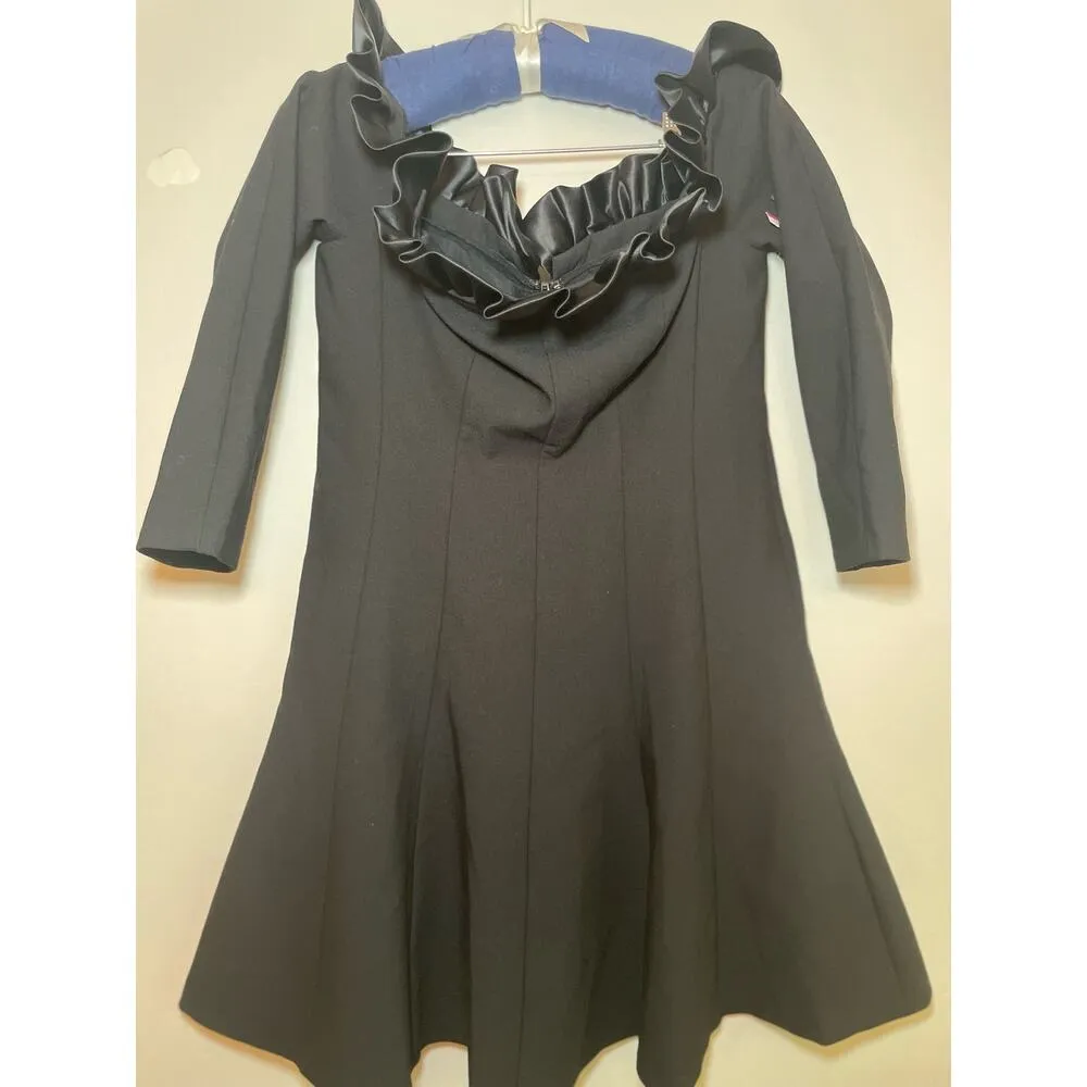 Cinq à Sept Tamra Off Shoulder Long Sleeve Mini Dress in Black Size 10 - Image 11