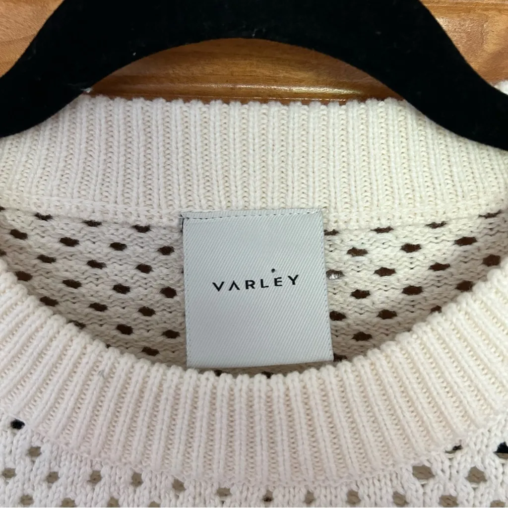 Varley Arabella True Knit Cotton Perforated Sweater Size Medium Loungewear - Image 9