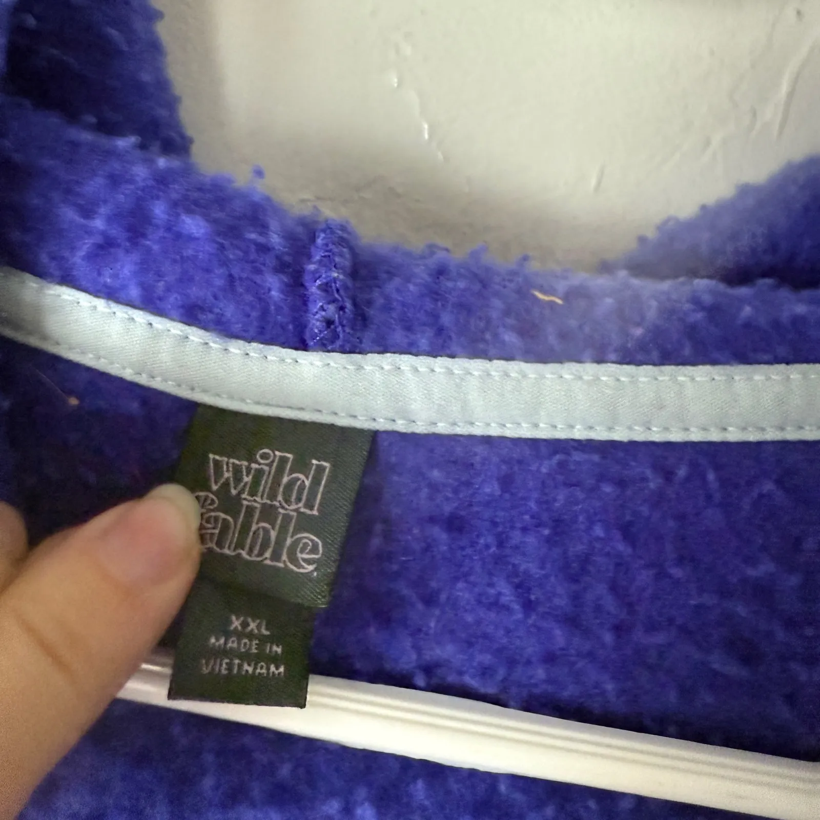 Wild Fable Womens Purple Fleece Sherpa Quarter Zip Hoodie Top XXL Plus - Image 4