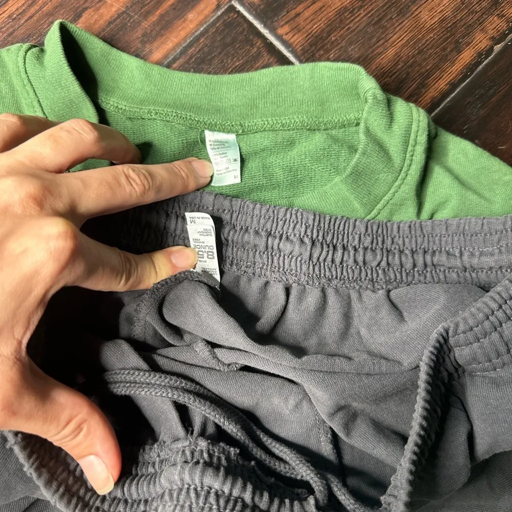 Terry cotton sweater and shorts set Los Angeles Apparel casual basic loungewear - Image 4