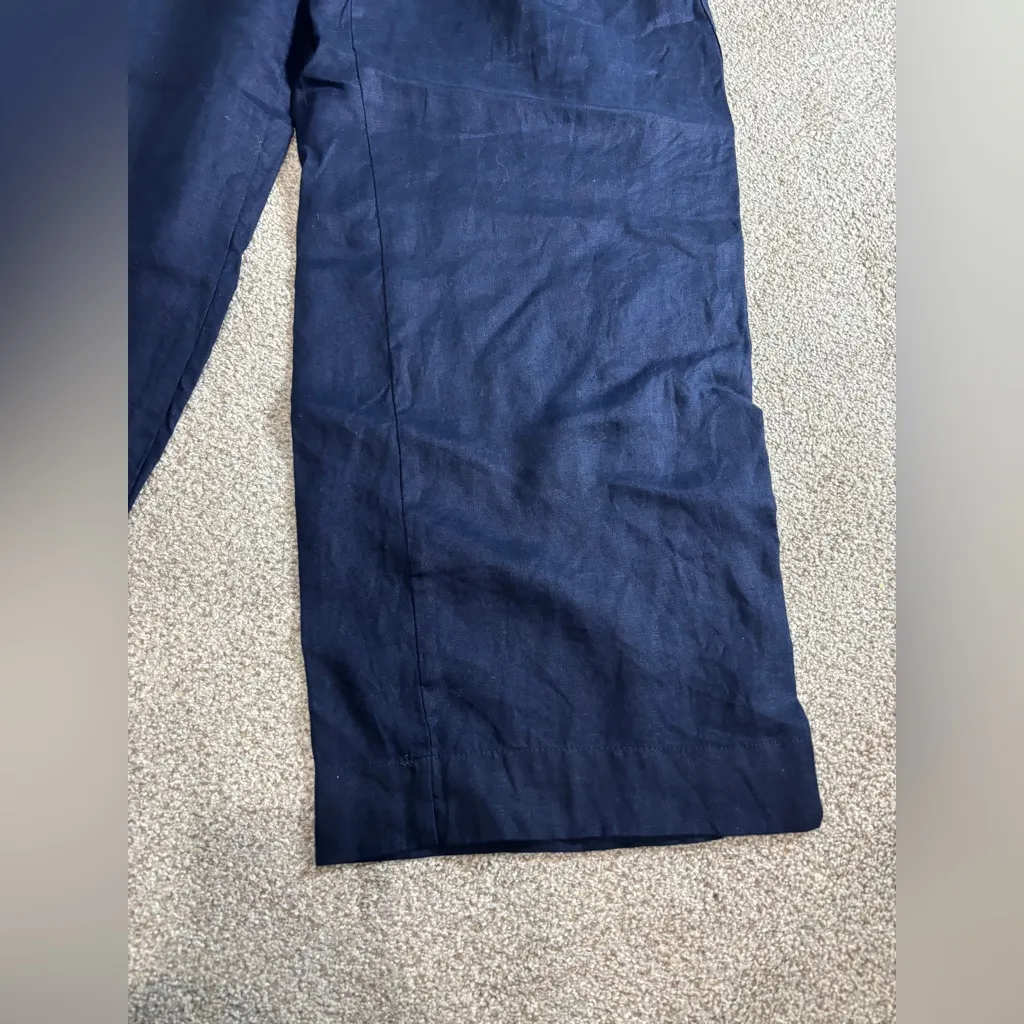 Quince 100% European Linen Wide Leg Pants elastic waist travel medium - Image 13