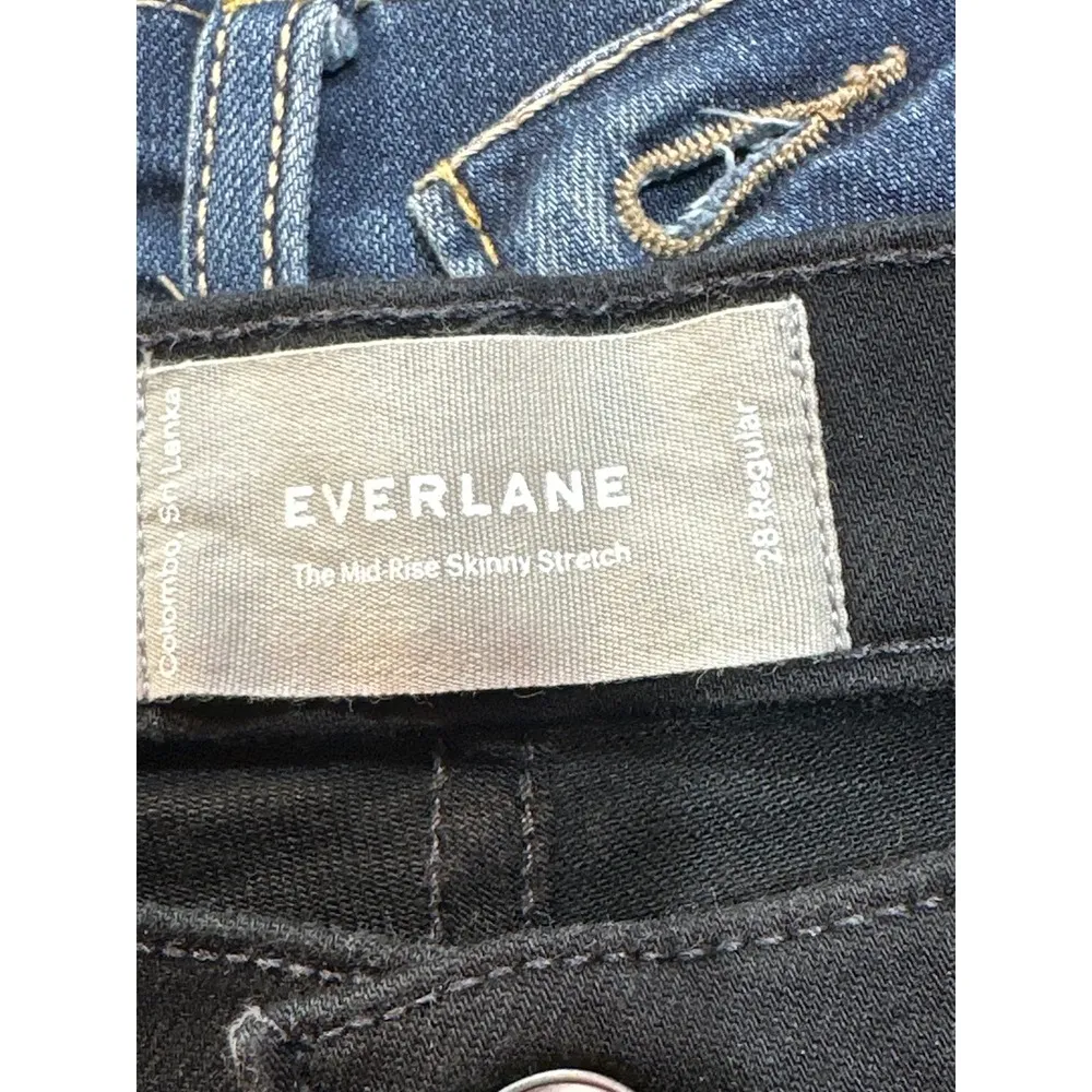 Everlane Mid-Rise Skinny Black Jeans Stretch Denim Everyday Casual Size 28 - Image 3