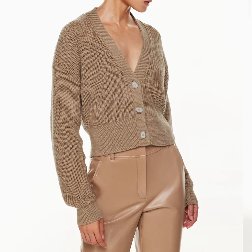 Babaton Taupe Cardigan Sweater - Image 2