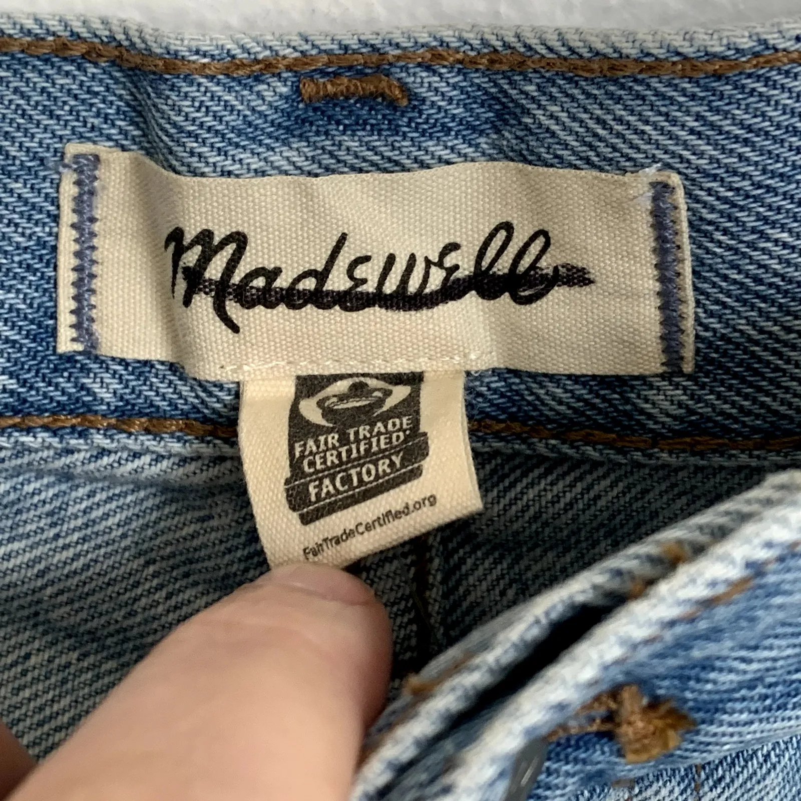 NWT Madewell Sz 29 Baggy Straight Paxton Light Blue Wash NQ185 Button Fly - Image 8