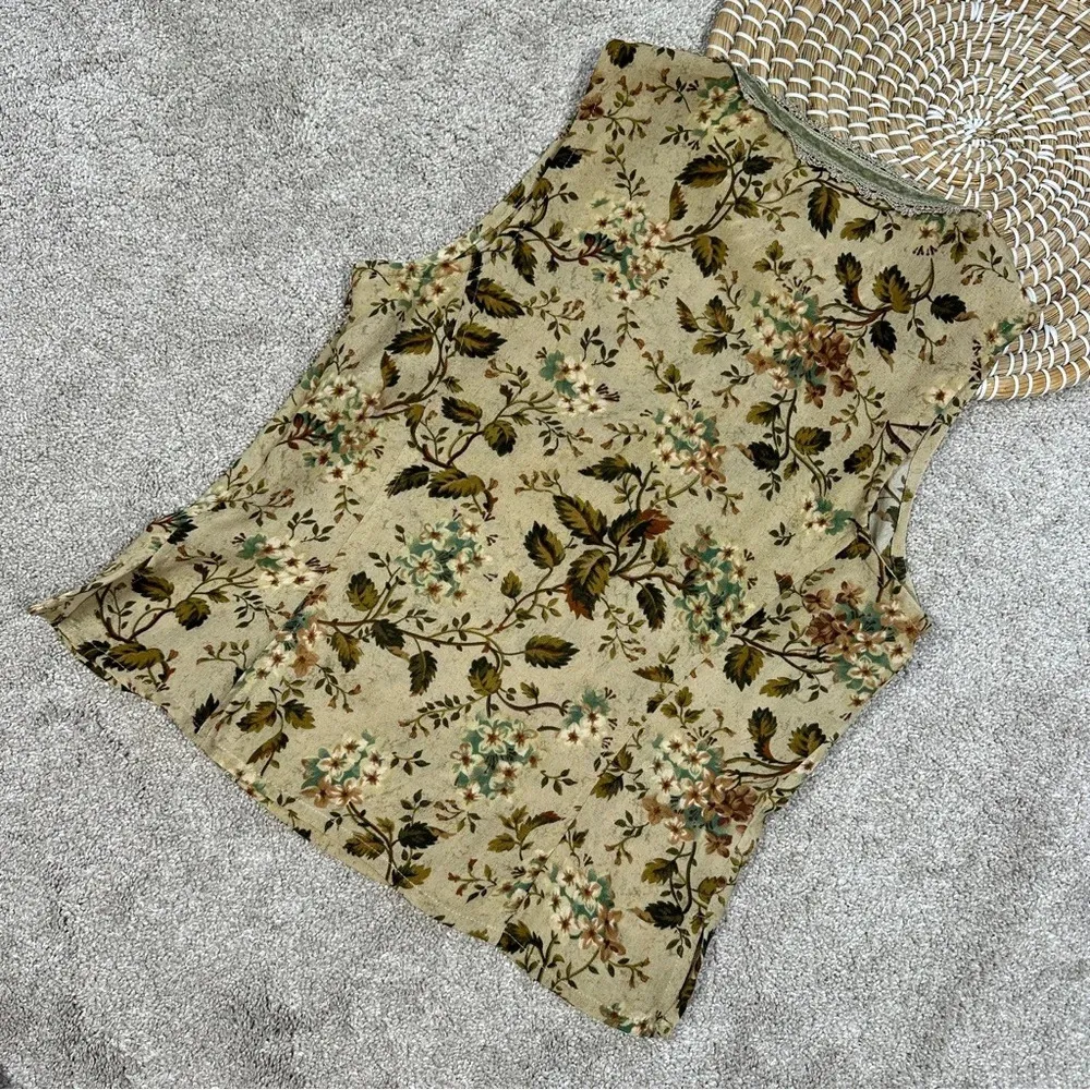 Double D Ranch Set Cami Blouse & Midi Skirt Floral Western Boho Cottagecore XS Green - Image 4