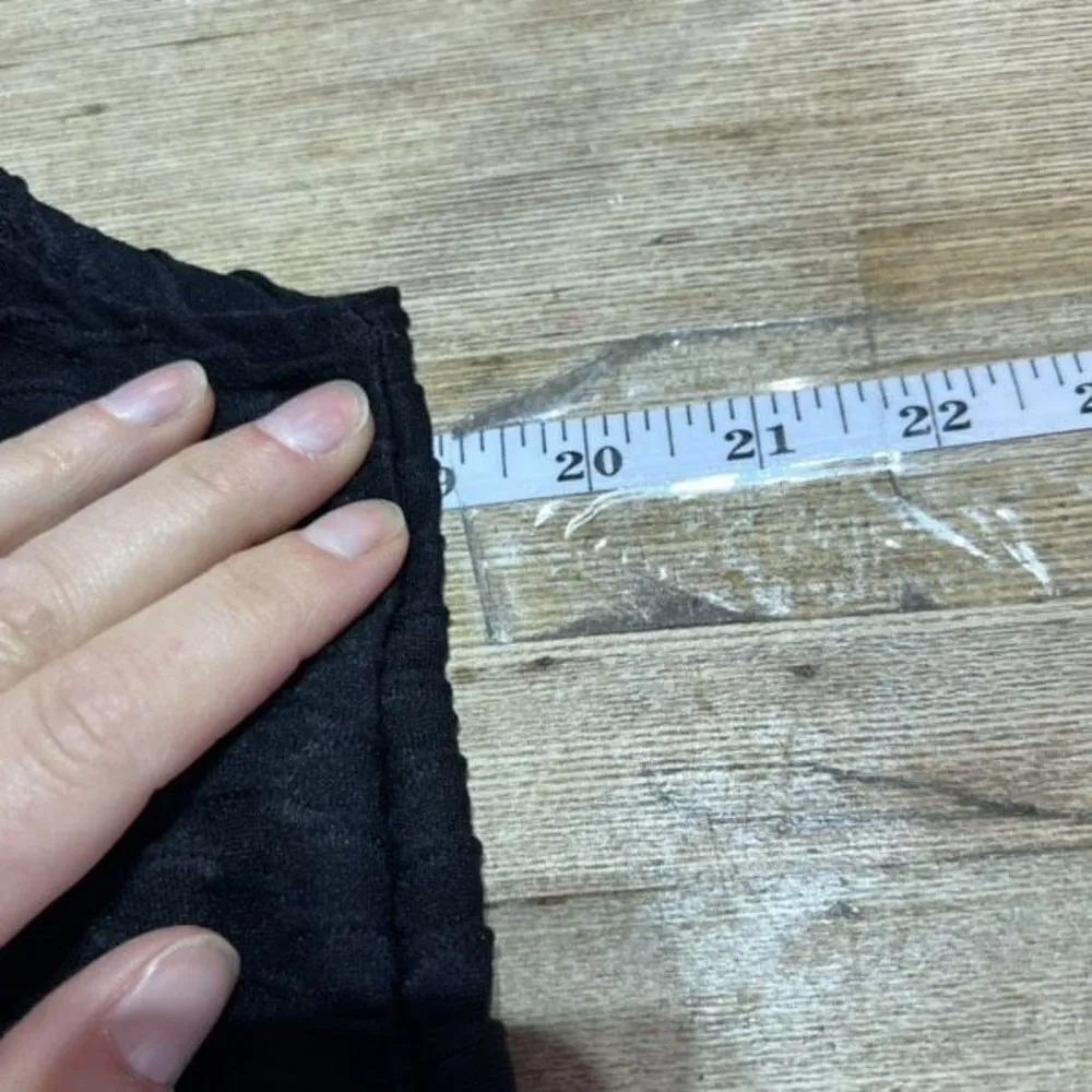 Jordan Taylor Womens Waffle Knit Sleeveless Hooded Swim Cover-Up Black Sz Medium - Image 8