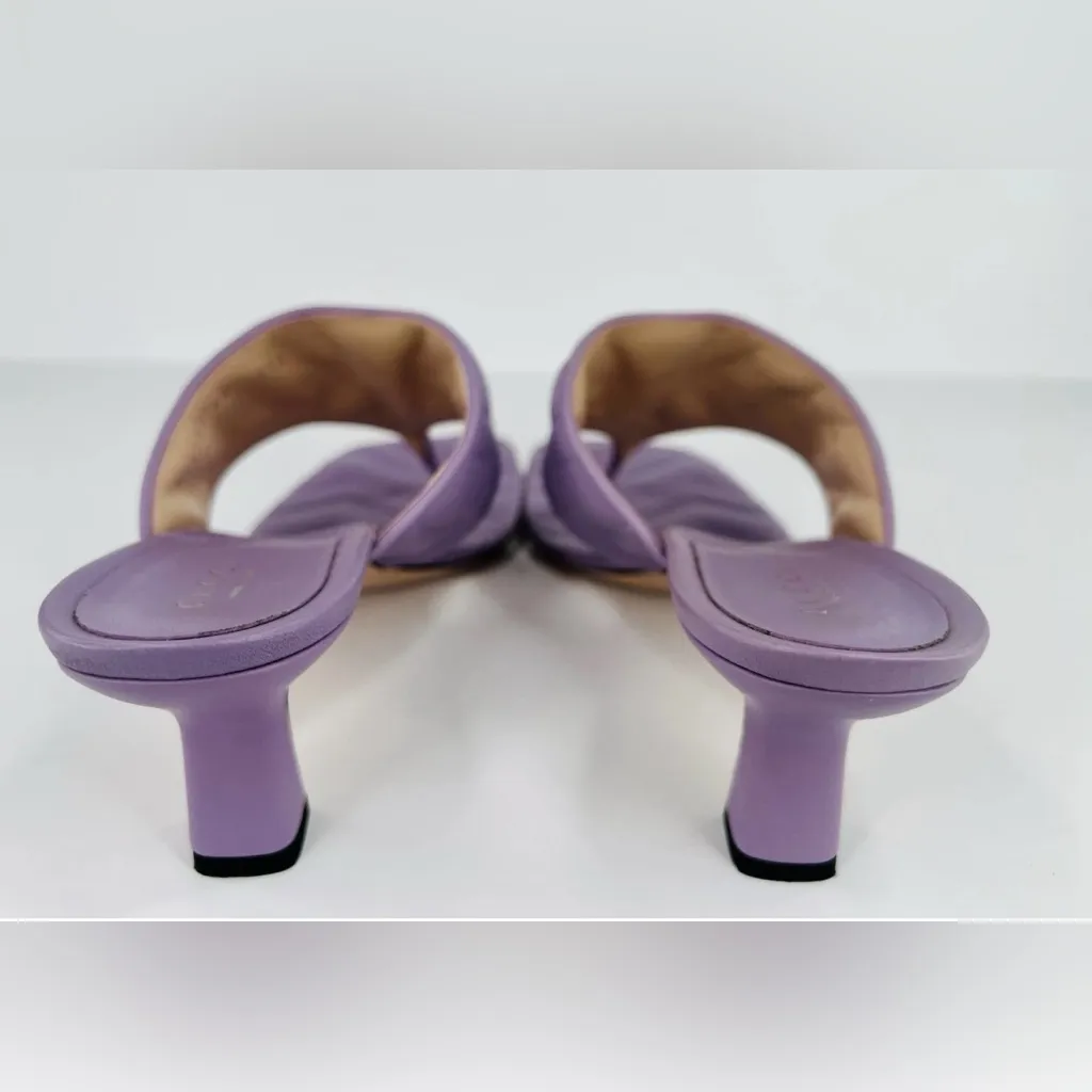 Gucci Marmont Double G Chevron GG Logo Thong Mule Kitten Sandals Size EU 40 - Image 8