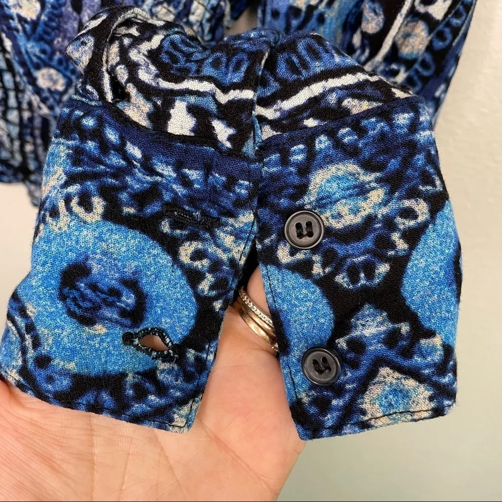 FREE PEOPLE WILD AND FREE LONG SLEEVE PAISLEY CROPPED TOP - Image 5