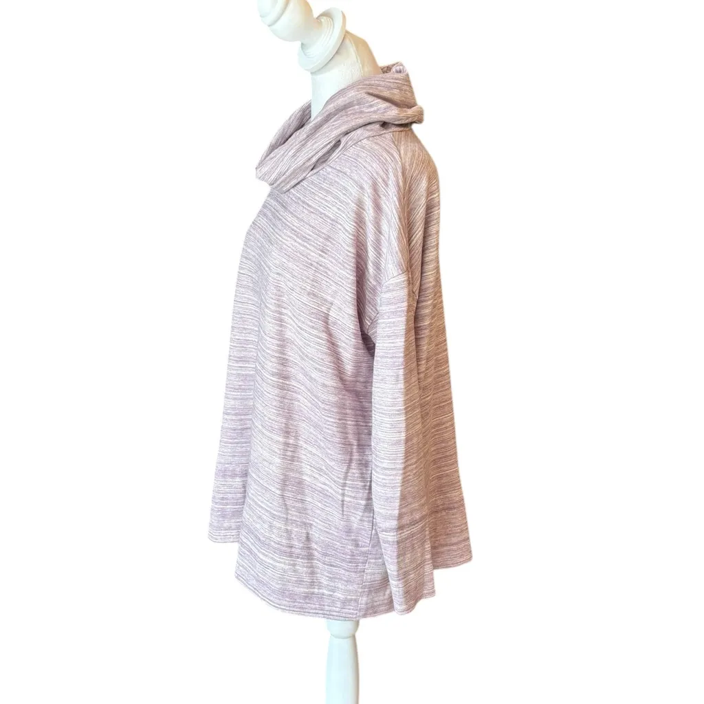 Garnet Hill Long Sleeve Cowl Neck Top Oversized Tencel Womens Small Pink Purple - Image 3
