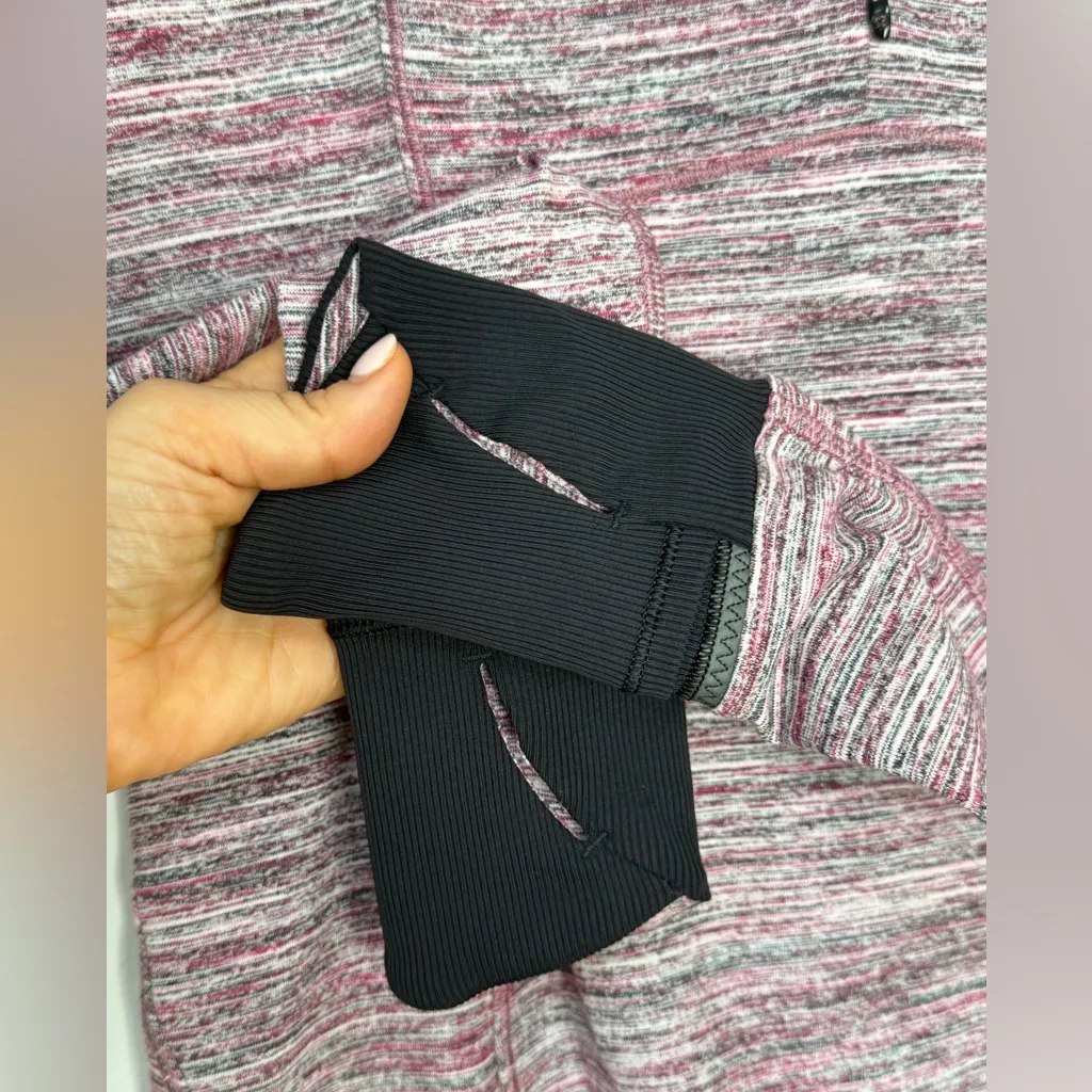 LULULEMON Runderful 1/2 Zip Space Dye Camo Berry Rumble Multi / Black Size 6 - Image 7