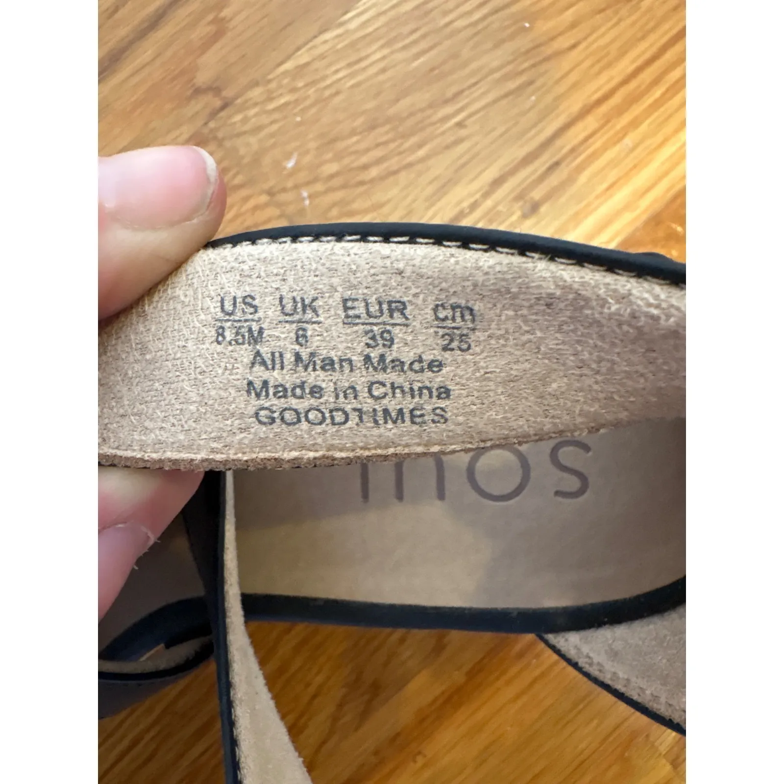 SOUL Naturalizer Black Faux Leather Crisscross Platform Wedge Sandals size‎ 8.5 - Image 5