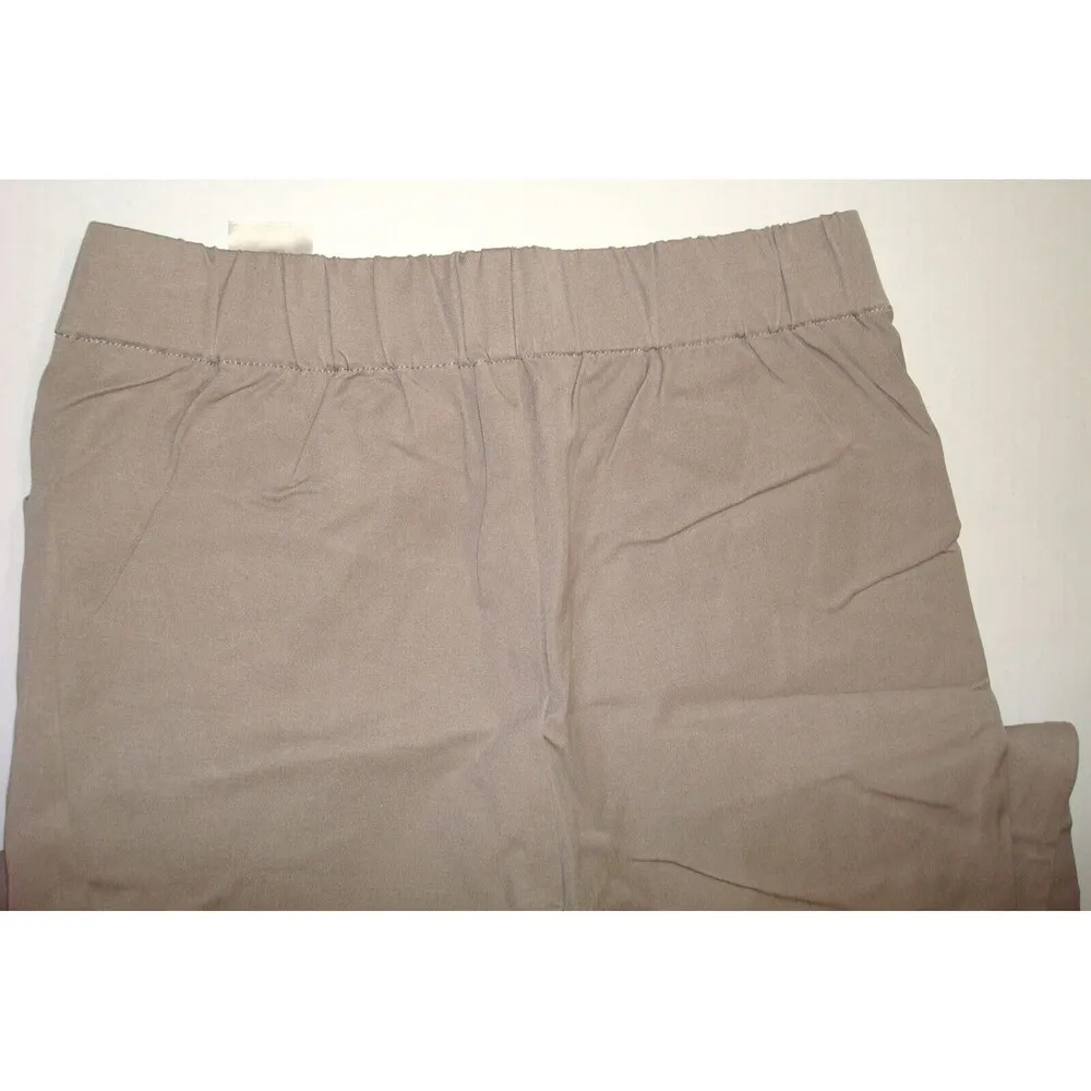 New Womens Isaac Mizrahi Live 18 T Tall 24/7 Straight Pant Stonewall Grey Tan - Image 5