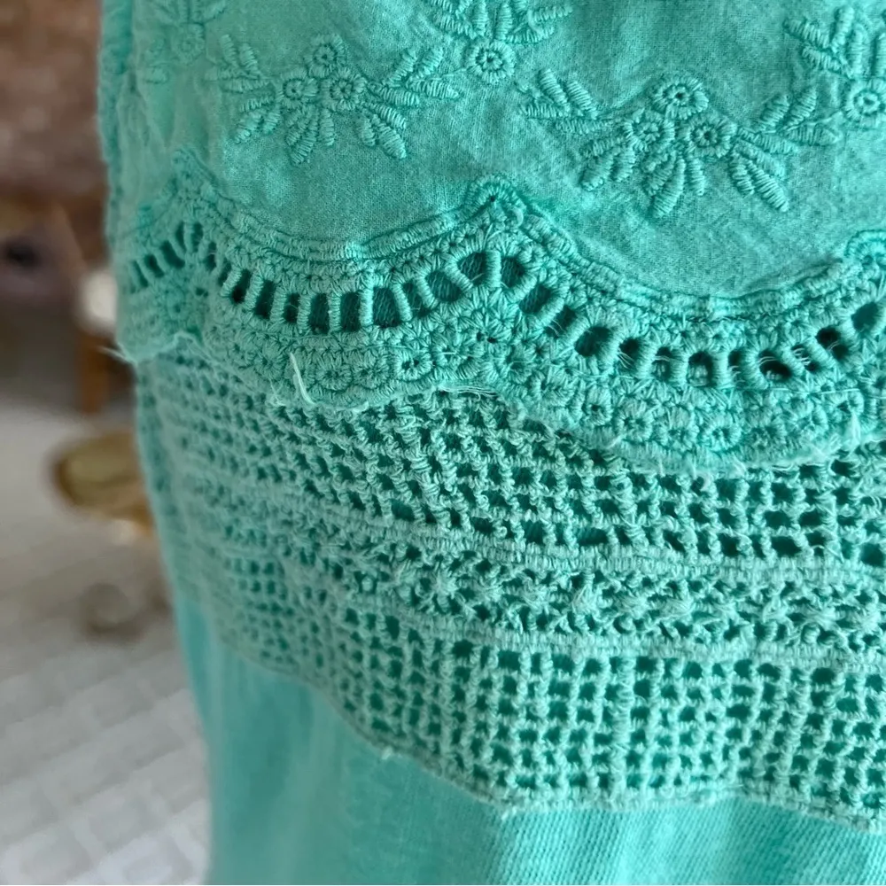 G.H. Bass & Co. Dress M Mint Green Crochet Lace Mini Sheath Size M - Image 4
