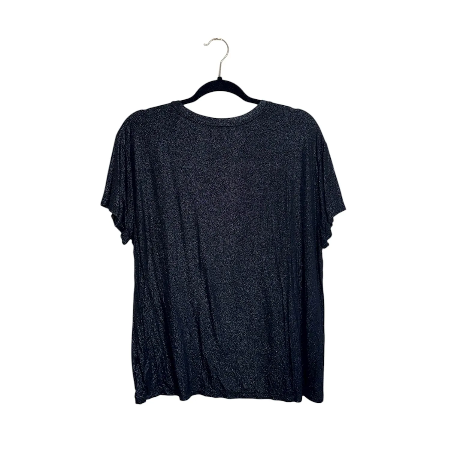 Maurices Edgely Black Shimmer Tee Short Sleeve Crewneck Party - Image 6
