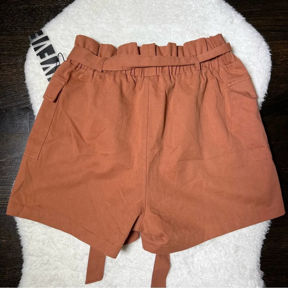 NWT Hyfve Dry Goods Burnt Orange Paperbag Cargo Shorts - Image 5