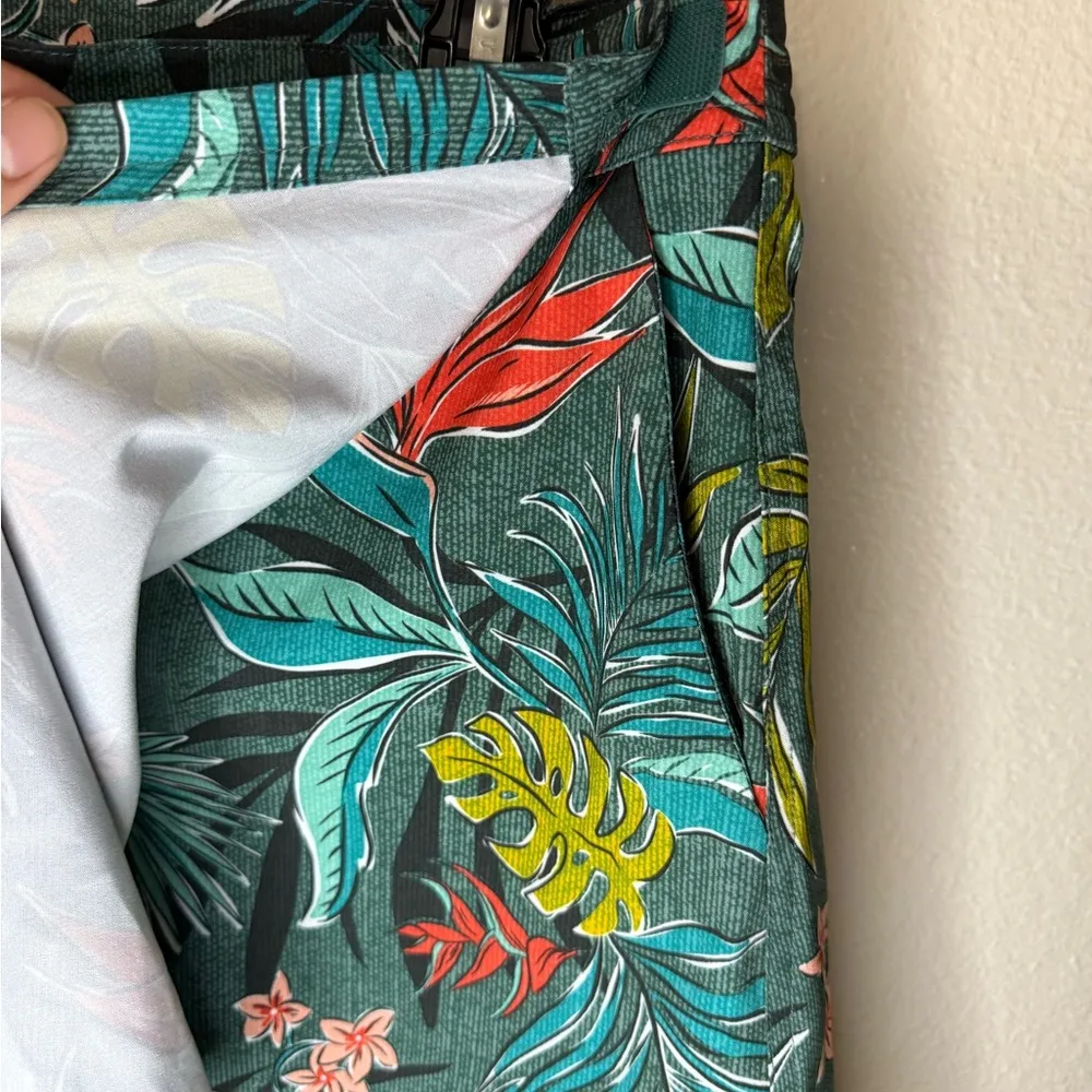 New NWT RIPSKIRT Hawaii Vintage Bali Jungle Wrap Skirt Green Colorful Tropical Blue Size XL - Image 5