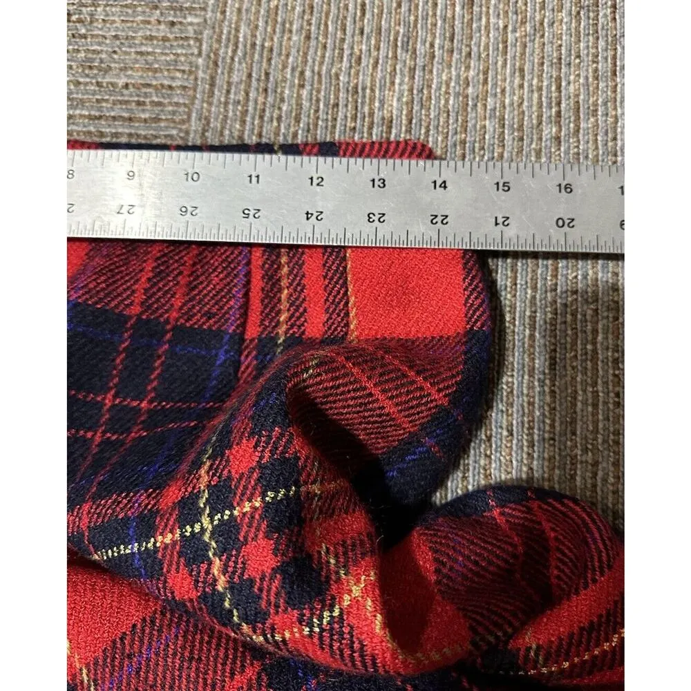 Vintage Liz Claiborne Skirt Wool Blend Red Plaid Secretary Academia Women’s 8 - Image 5