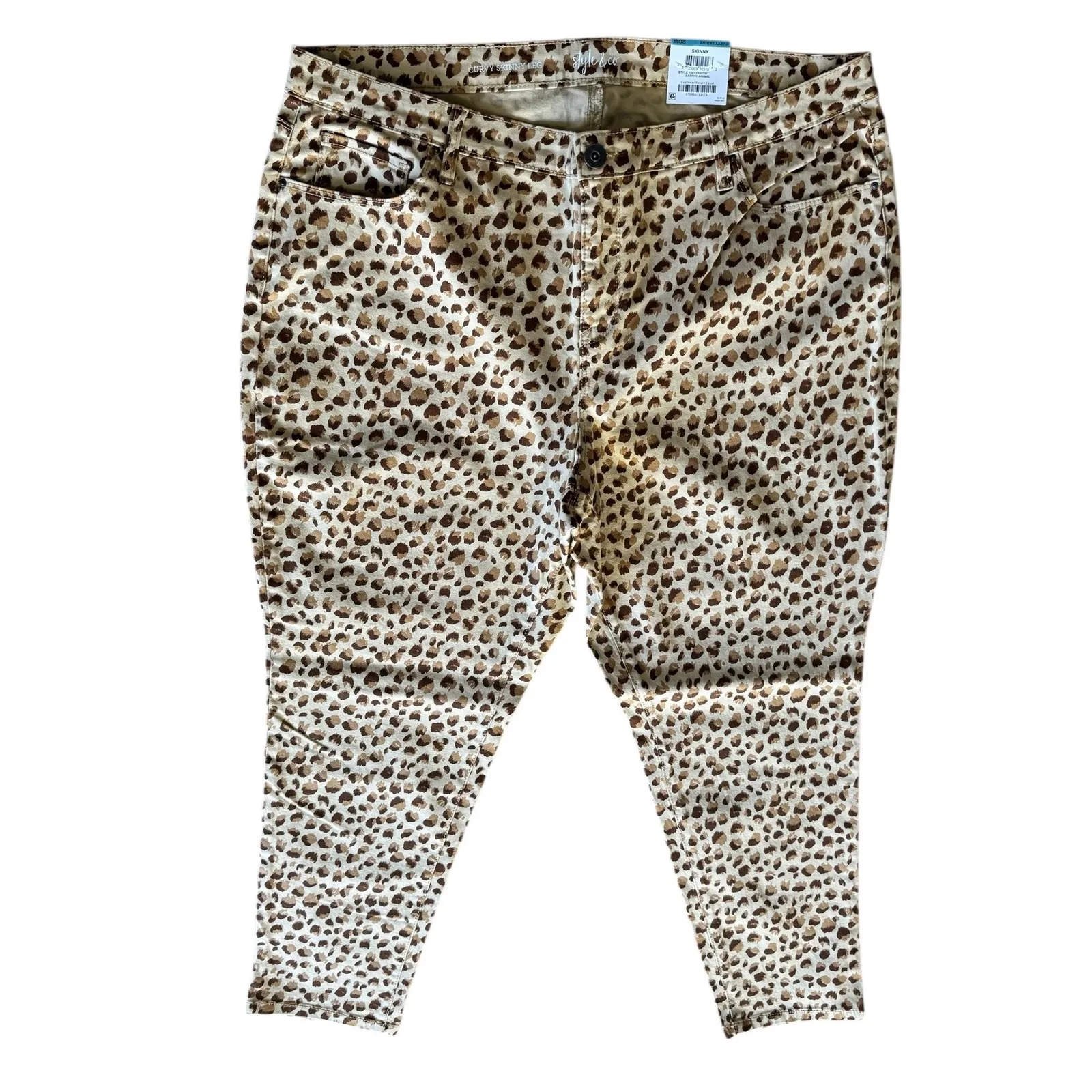 Style & Co Plus Size 20W Leopard Print Skinny Mid Rise Curvy Fit Jeans - Image 2