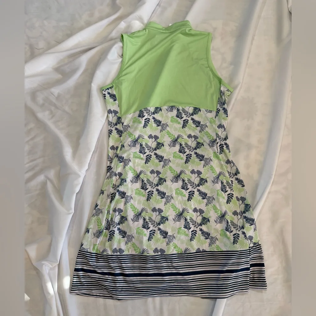 Tee Time Green Floral Dress Golfing, Tennis Activewear Large - Image 2