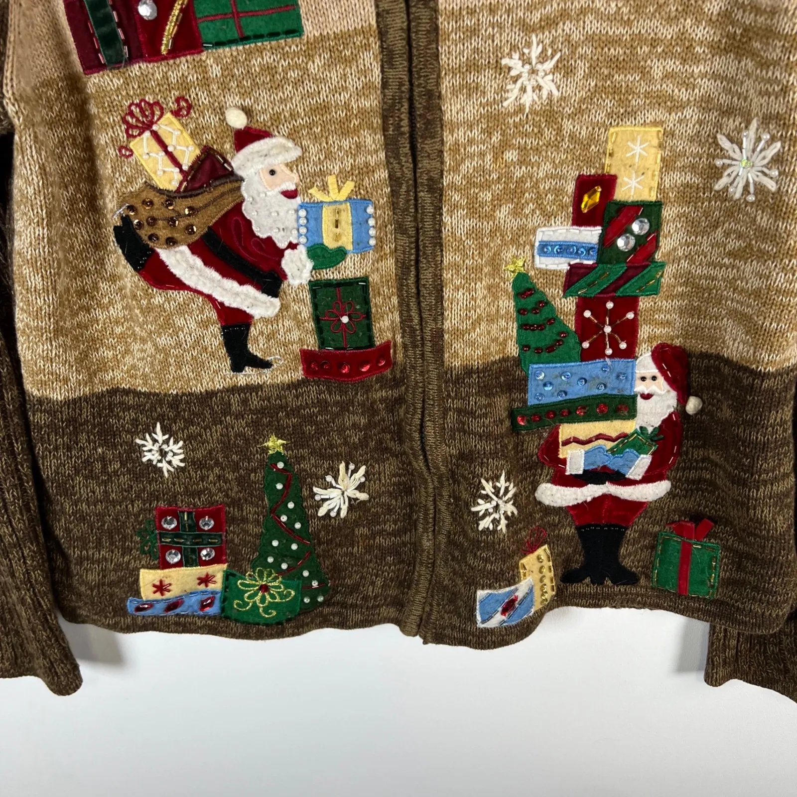 Tiara International Christmas Collection Ugly Christmas Sweater Cardigan Size S - Image 3