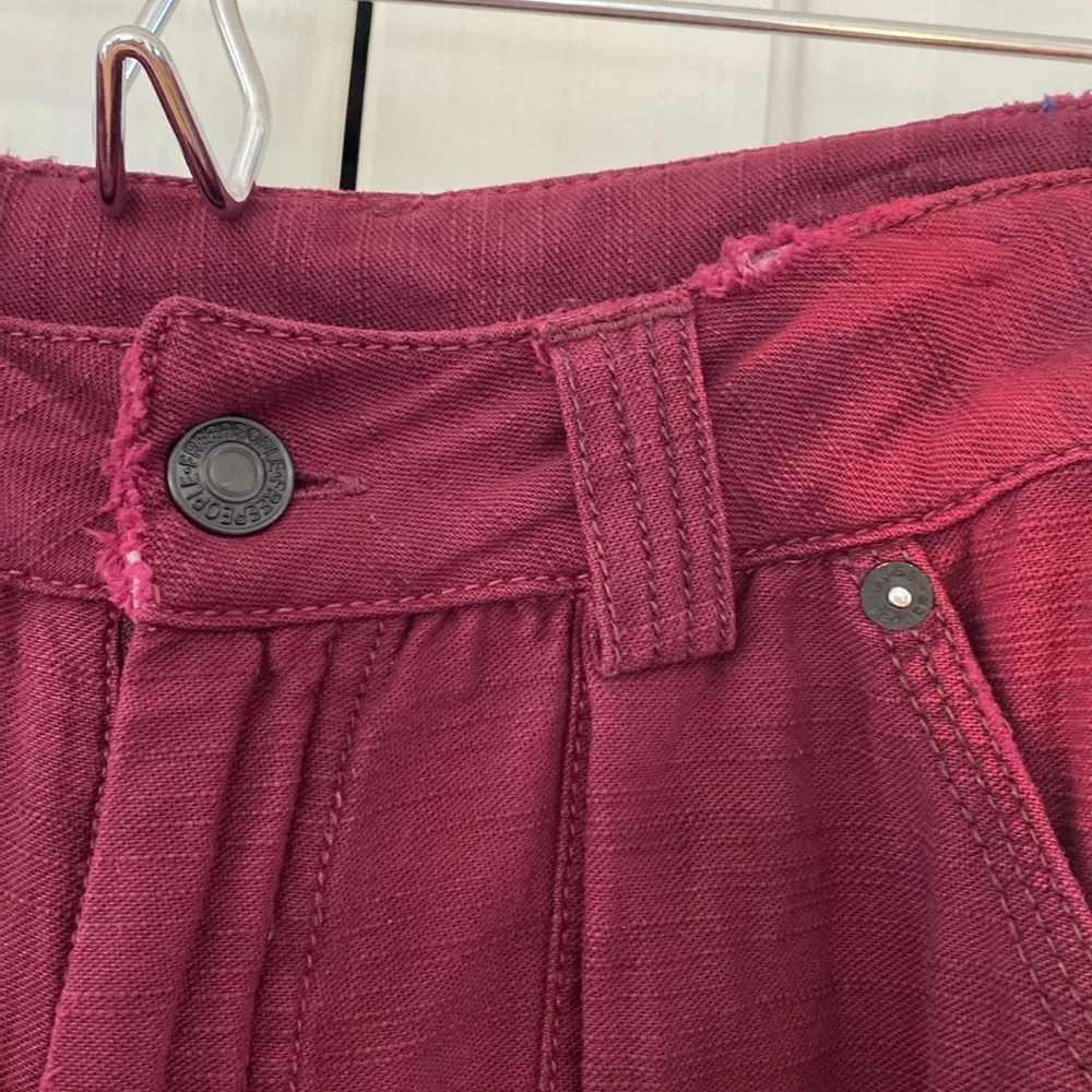 Free‎ People Stay Awhile Carpenter Pants Mulberry Size 4 Purple Maroon Wide Leg - Image 6