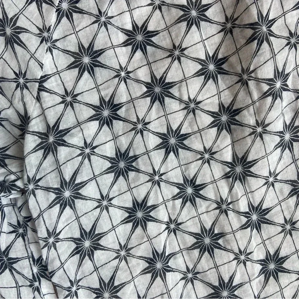 Roberta Roller Rabbit Women's Small Black & White Cotton Long Sleeve Tunic - Image 3