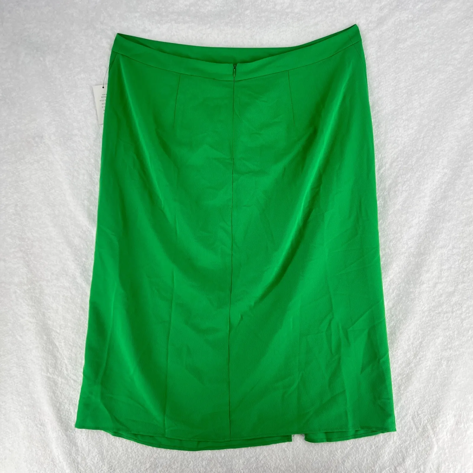 Eloquii Maxi Skirt Womens 22 Green Ruched Front Slit Back Zip Modern Minimalist - Image 8