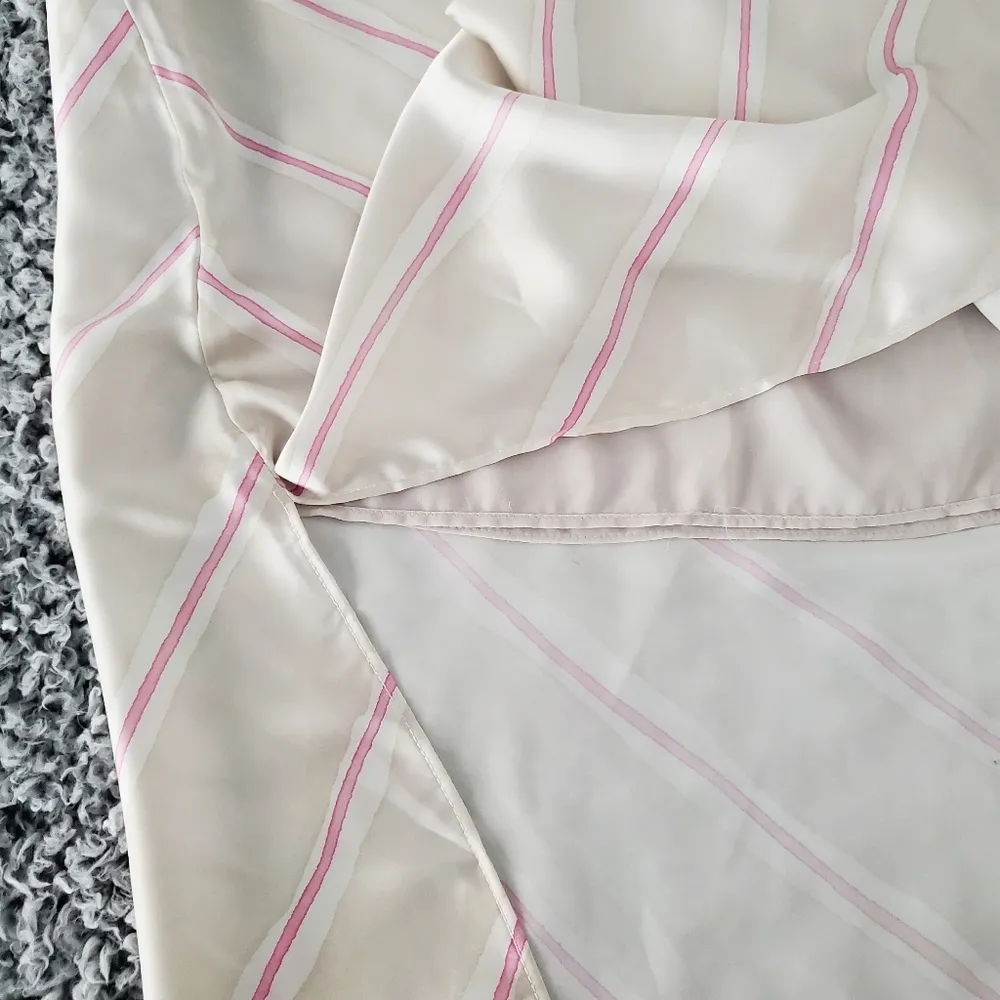 Zara Satin Effect Maxi Dress XS Long Striped Sleeveless Flowy Side Slits Lined - Image 9