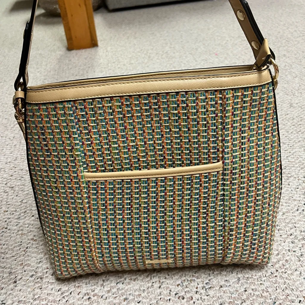 Simply Noelle Large Shoulder Bag Multicolor with Webbing Detail. - Image 10