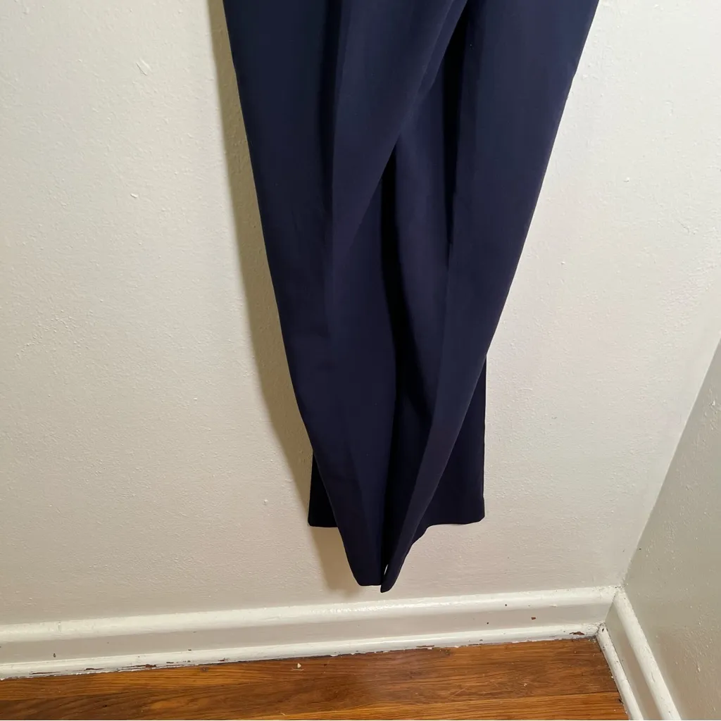 Nine West Wide Leg High Rise Dress Pant Trousers Liberty Navy Blue 4 - Image 8