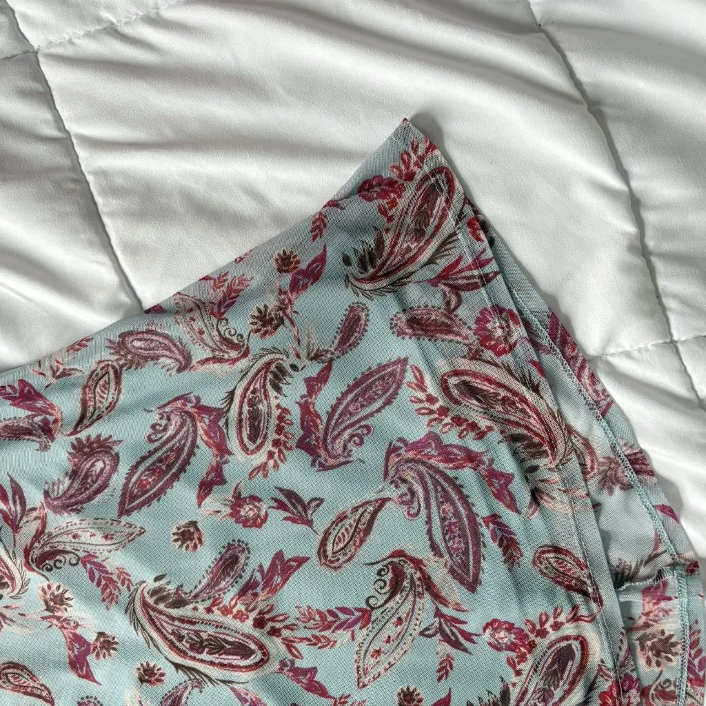 Apt 9 Womens Size Medium Blue Tank Top Blouse Paisley Officechic Corpcore City - Image 3