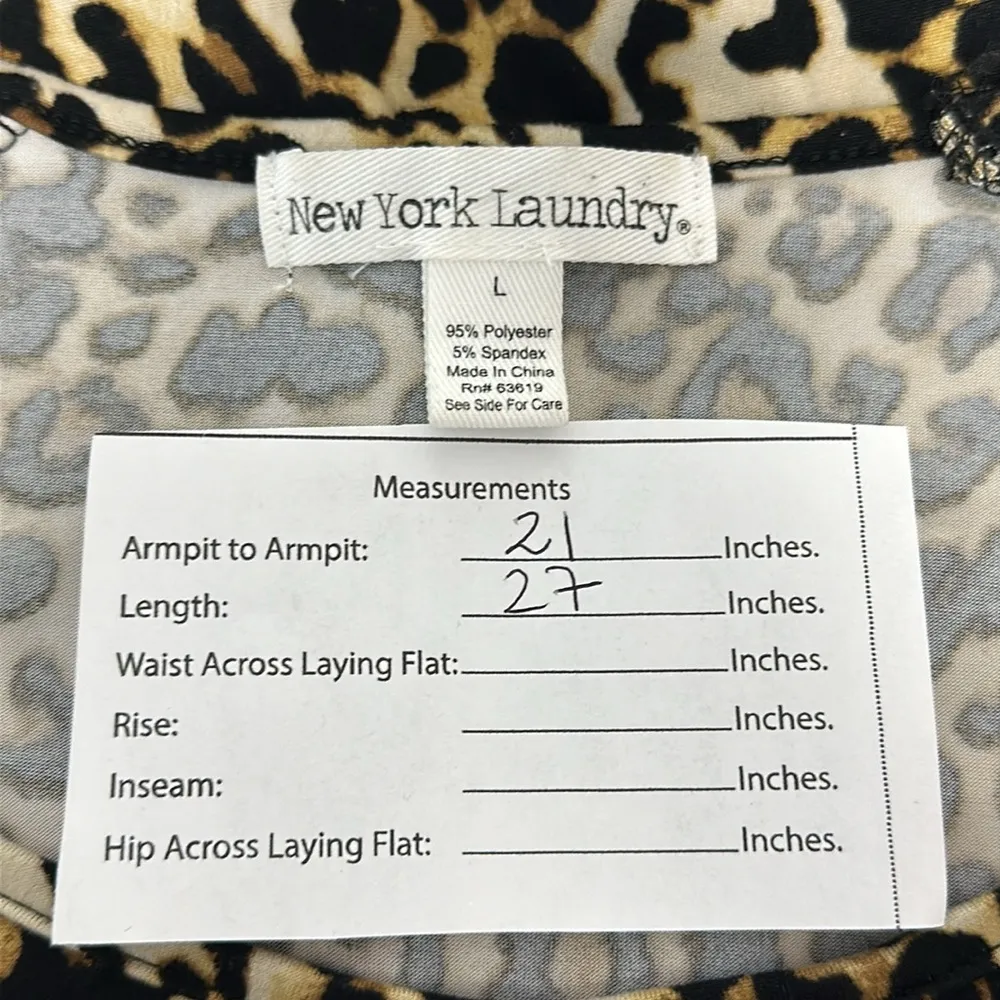 New York Laundry Leopard Print Long Sleeves Sz Large - Image 7