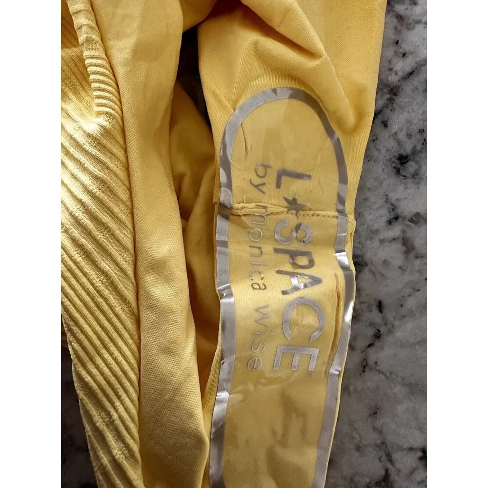 Lspace Katniss One Piece Swimsuit Size Small Yellow Ribbed Thick Straps - Image 5