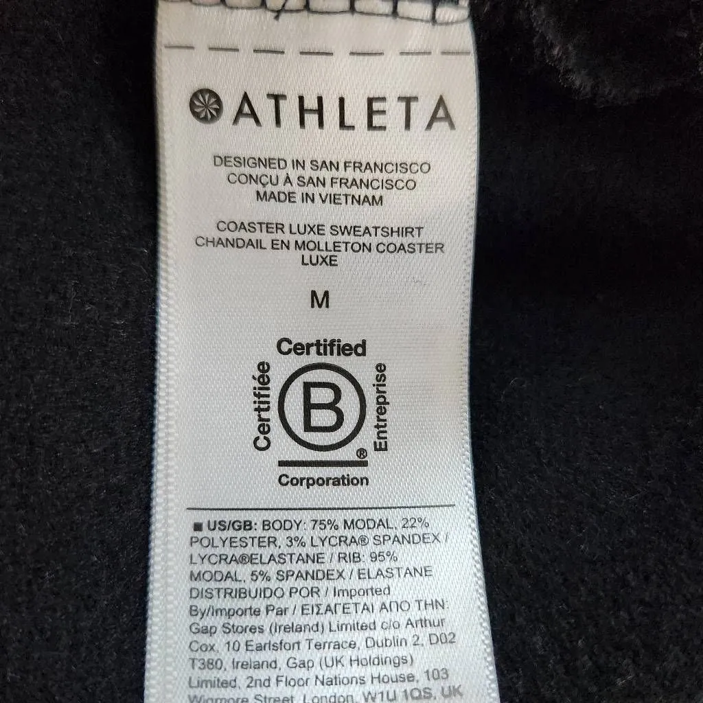 Athleta Black Long Sleeve Oversized Sweatshirt with Side Slits Size Medium - Image 8