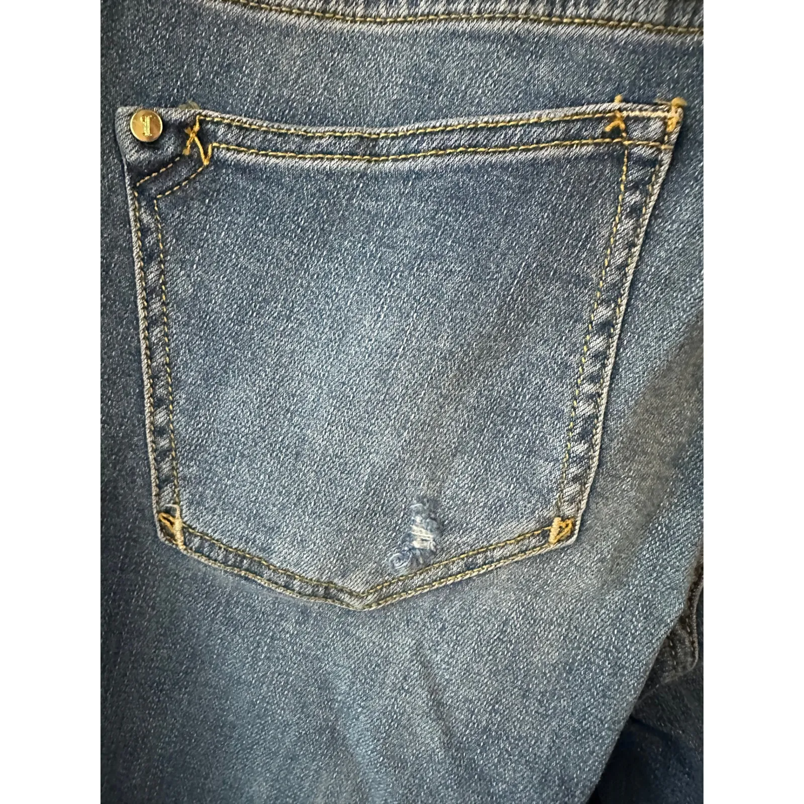 STET Pilcro and the Letterpress Women Size 27 Cropped Jeans Raw Hem Distressed - Image 3