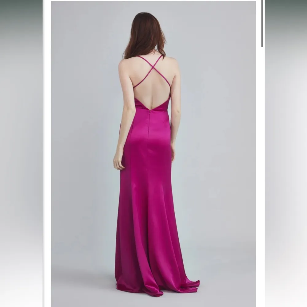 Amsale Nakai Bridesmaid Maxi Dress Slate | Size 6 Gray - Image 2