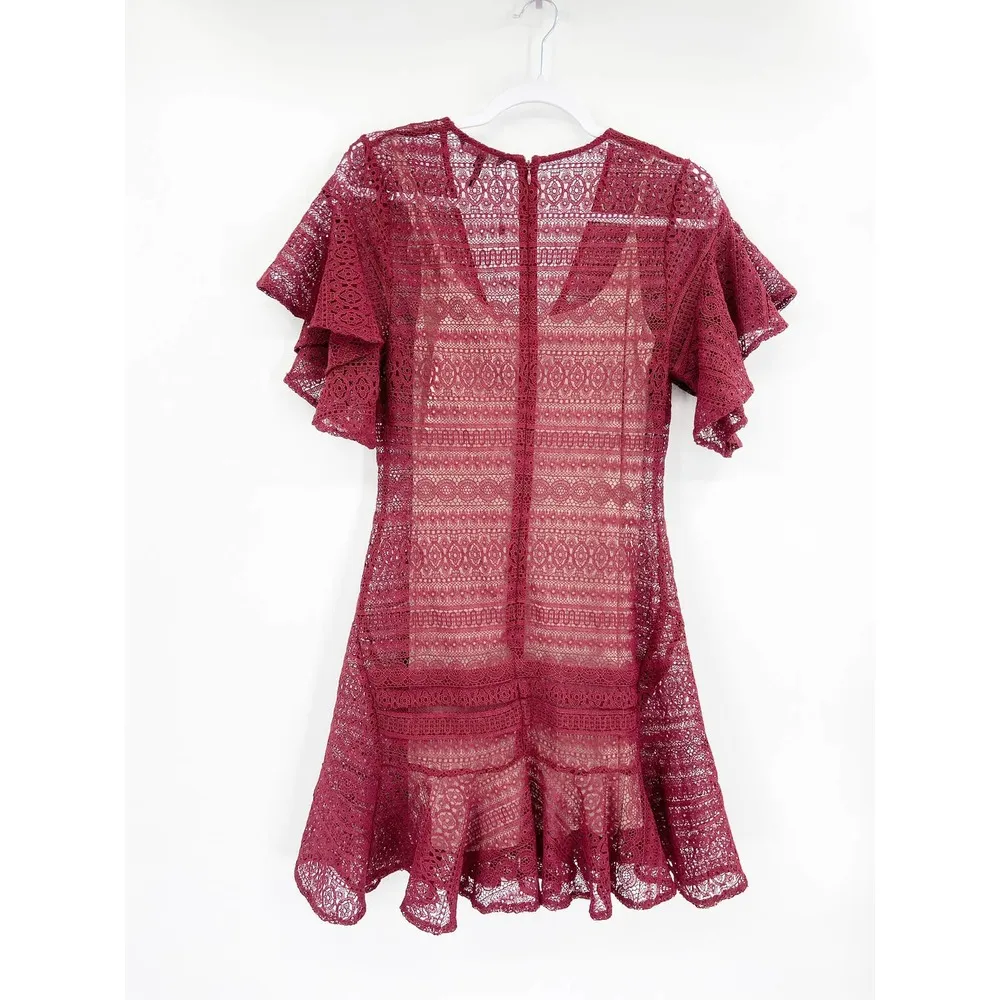 Marissa Webb Maroon Red Cybil Lace V - Image 5