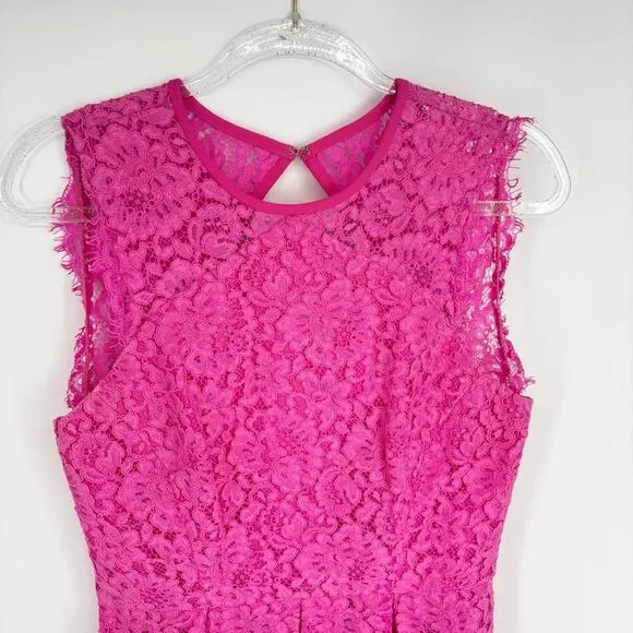 Shoshanna‎ Paris Dress Size 6 Fuchsia Bright Party Babydoll - Image 3