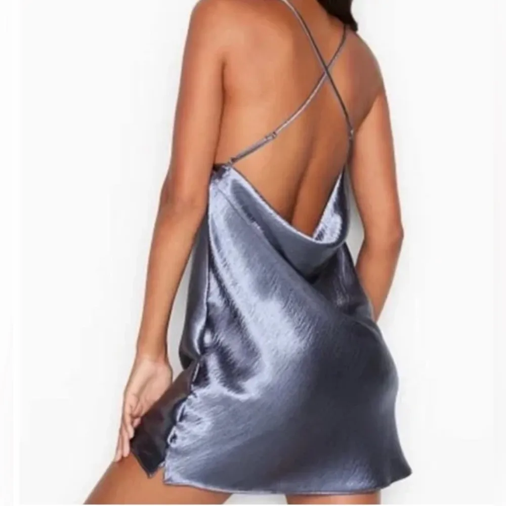 Victoria's Secret Satin Slip Dress Gray-Blue Size XL - Image 2