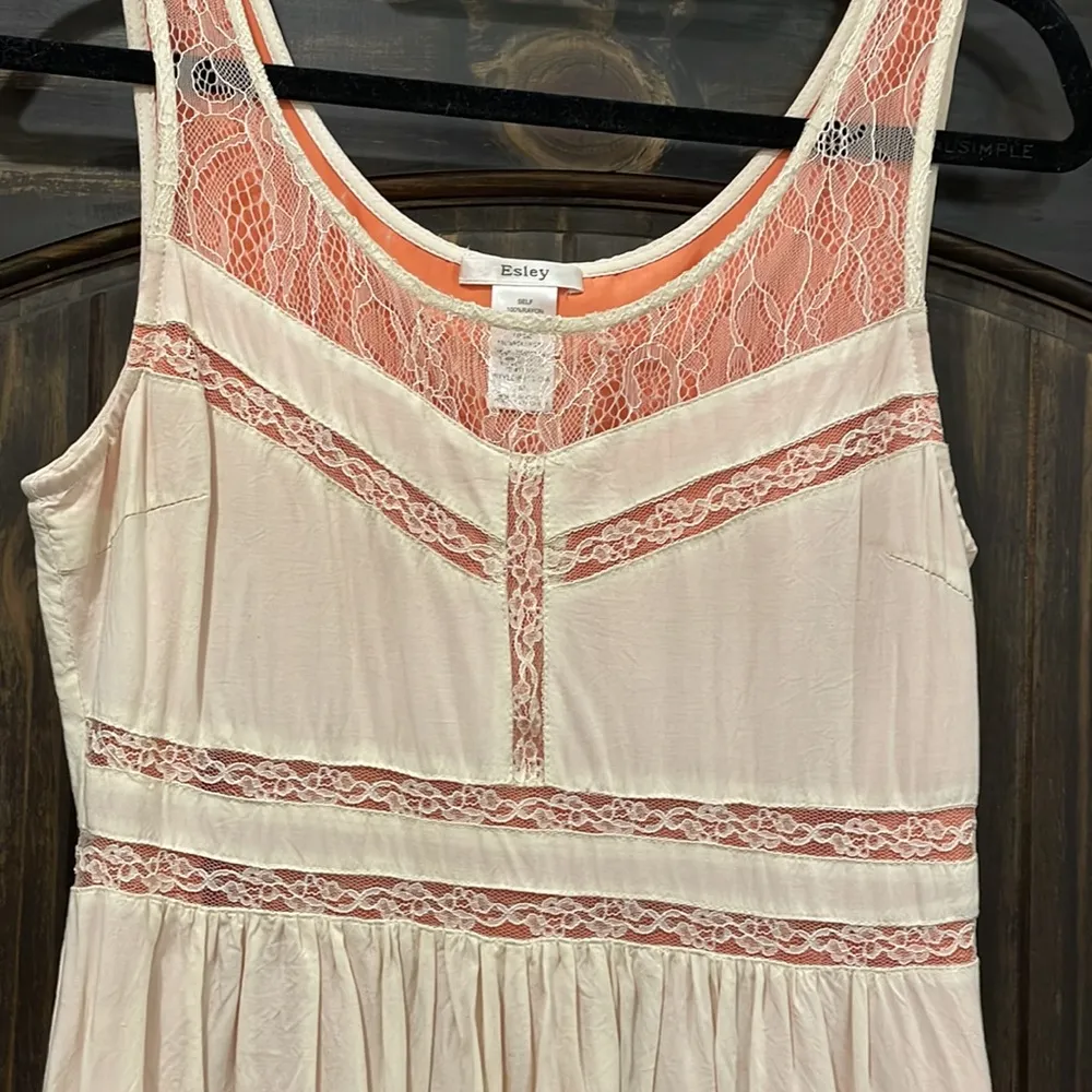 Medium peaches and cream boho dress - Image 2