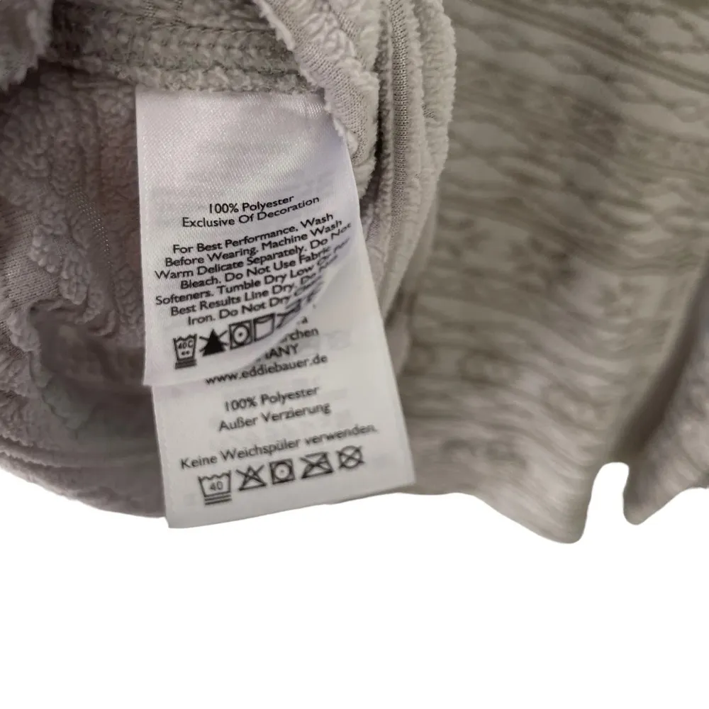 Eddie Bauer Size‎ Large Fair Isle Fleece Grey Half Zip Pull Over Sweater - Image 7