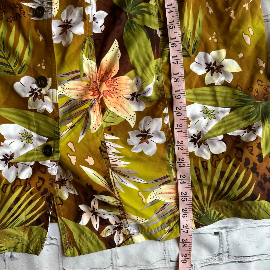 Allison Daley 22W Tropical Shacket Jacket Jungle Print Button Down Shirt Vtg Y2k - Image 5