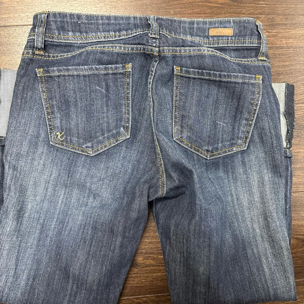 Kut from the Kloth Dark Blue cameron straight leg cuffed Jeans - Image 6