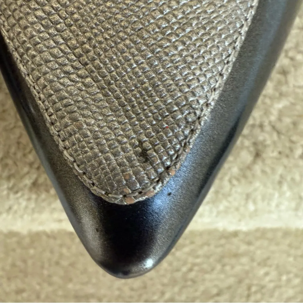 Anne Klein Patent‎ Leather Pointed Toe Shoes Heels Gun Metal Silver Size 8 - Image 7