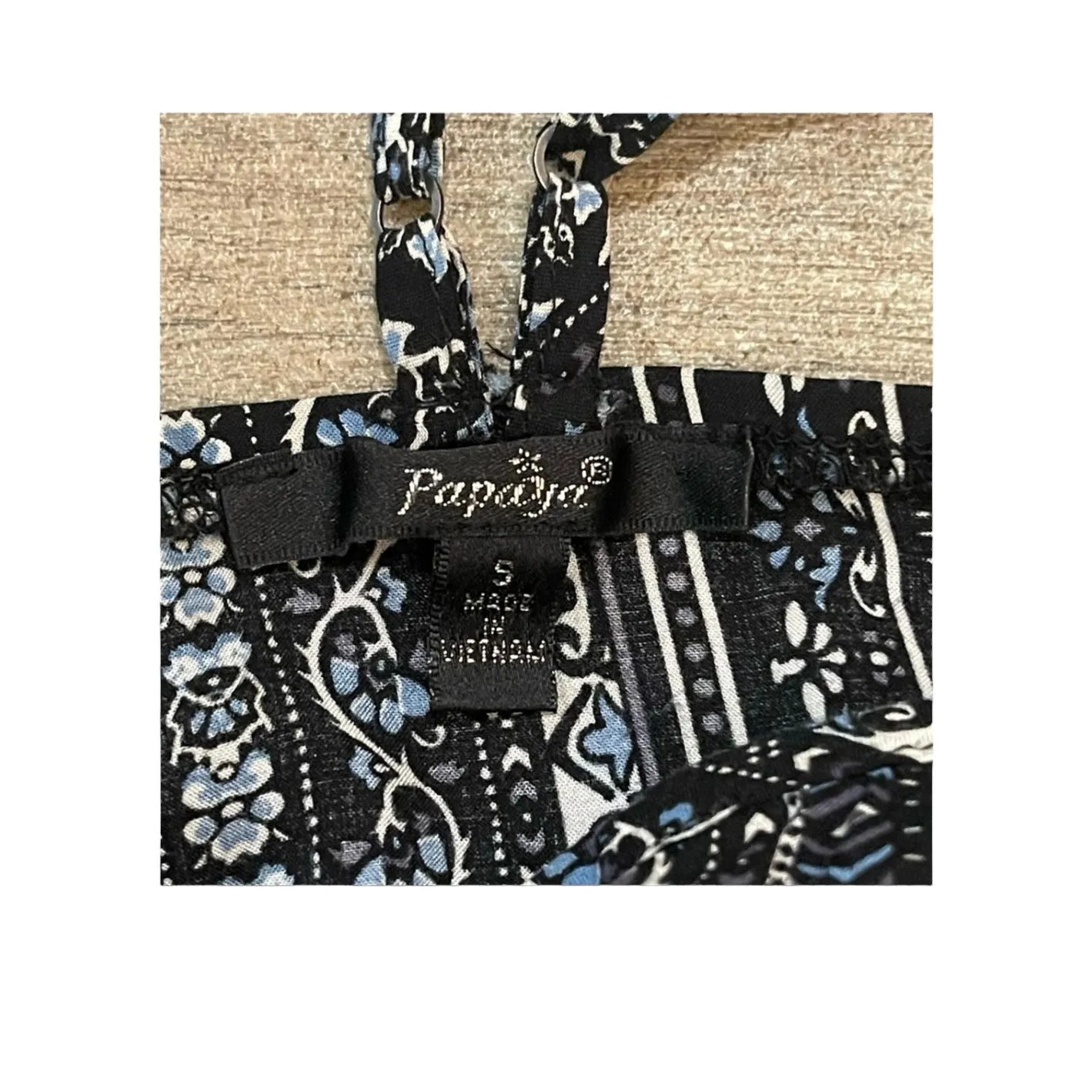 Papaya Black Smocked Bodice Jumpsuit Size S - Image 5