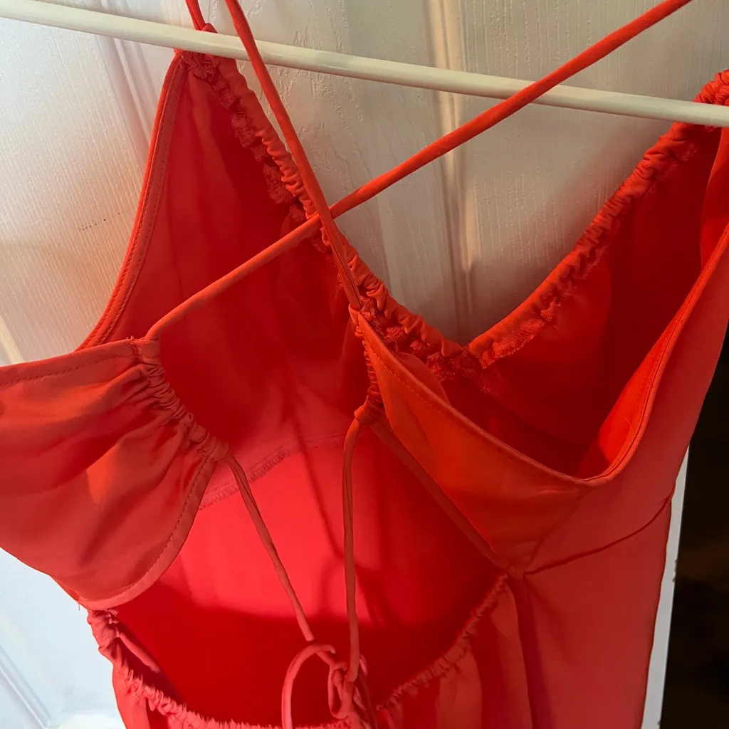 A New Day Halter Tie Dress Coral Size Medium - Image 3