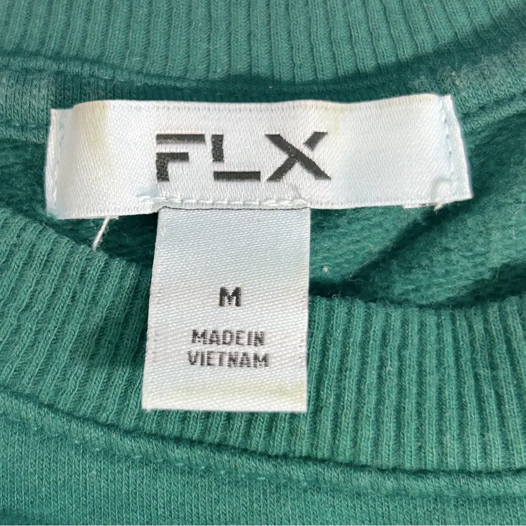 FLX Activewear Green Cropped Sweatshirt Size M - Image 7