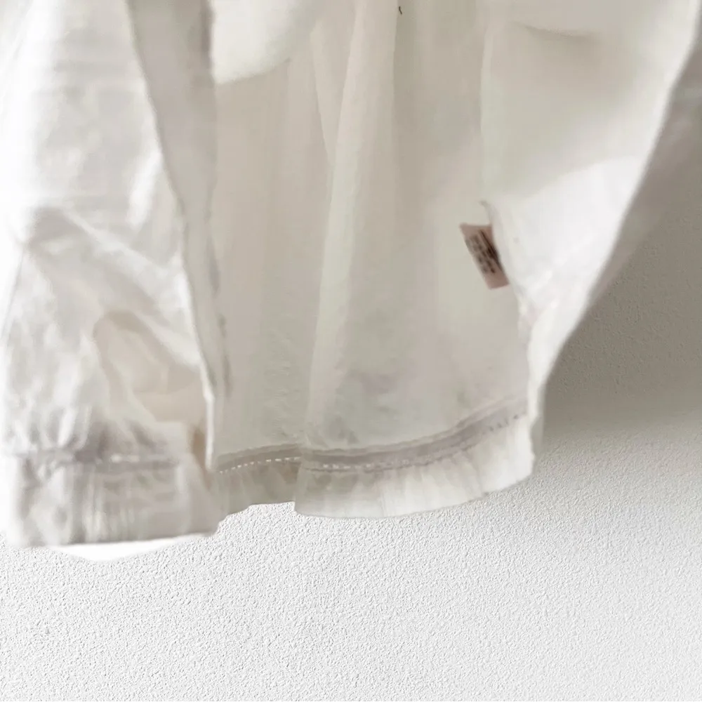 Free People Frills and Thrills One Piece Strapless Romper in White - Image 5