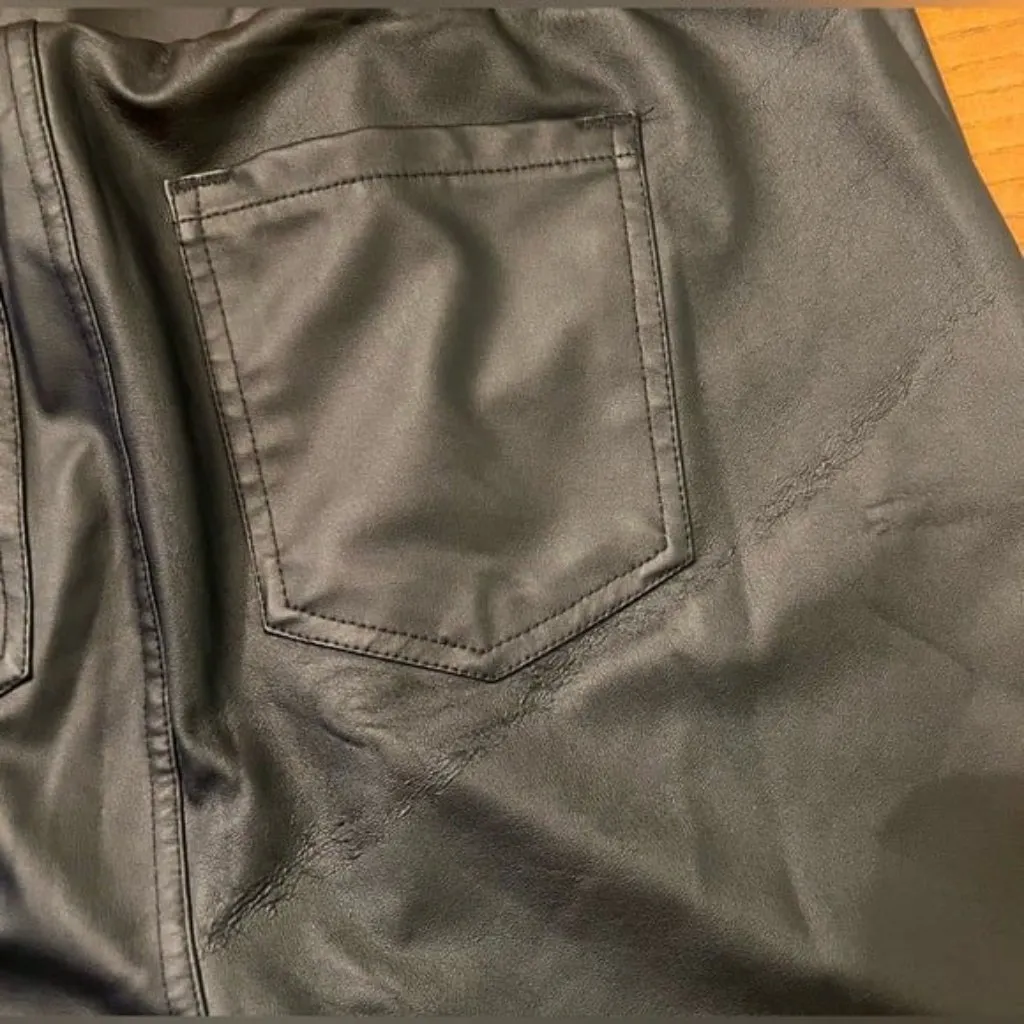 Torrid Classic Black Faux‎ Vegan Leather High Waisted Tapered Platinum Leggings - Image 8