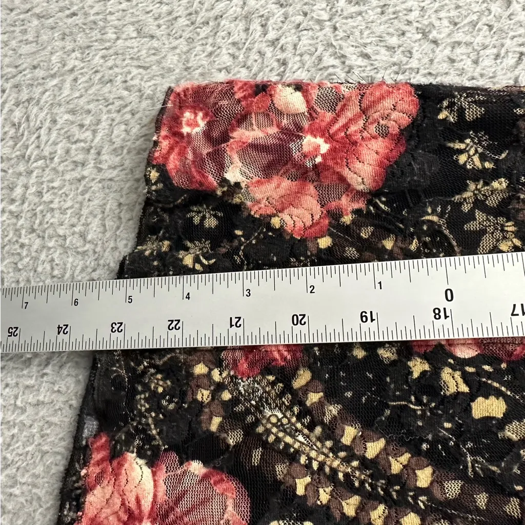 Y2K Serenade NY 3/4 Sleeve Scoop Neck Floral Top Lace Fairy Grunge Whimsigoth M‎ Black Size M - Image 11